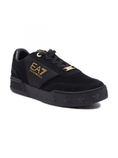 De piele sneakers negru