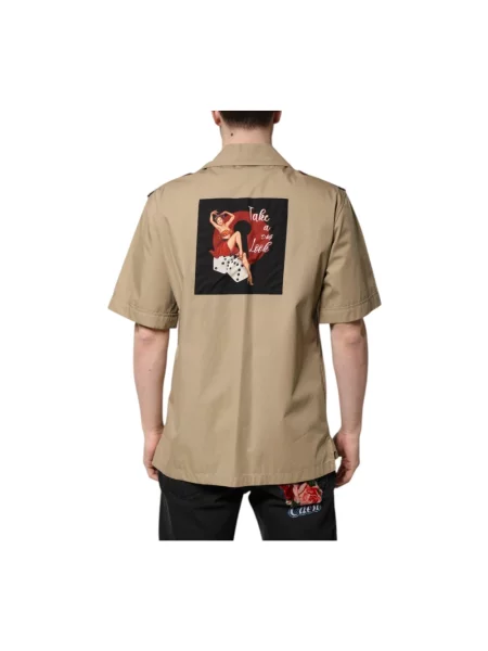 Koszula z krótkim rękawem Dolce And Gabbana brązowa