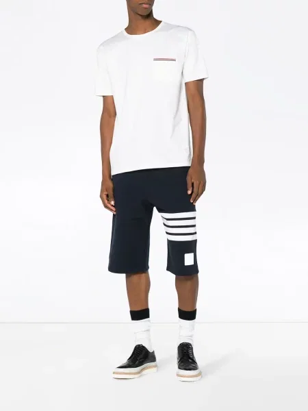 Krátké tričko Thom Browne bílé