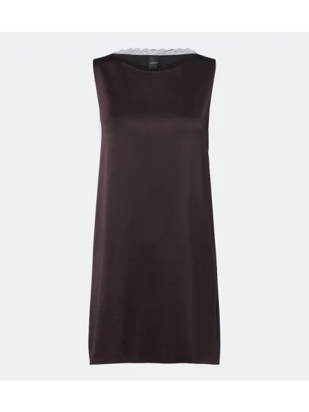 Rochie Leset din satin maro