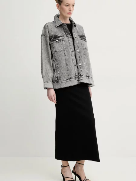 Джинсова куртка Gestuz перехідна oversize сірий