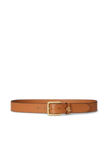 Lauren Ralph Lauren pasek skórzany brązowy