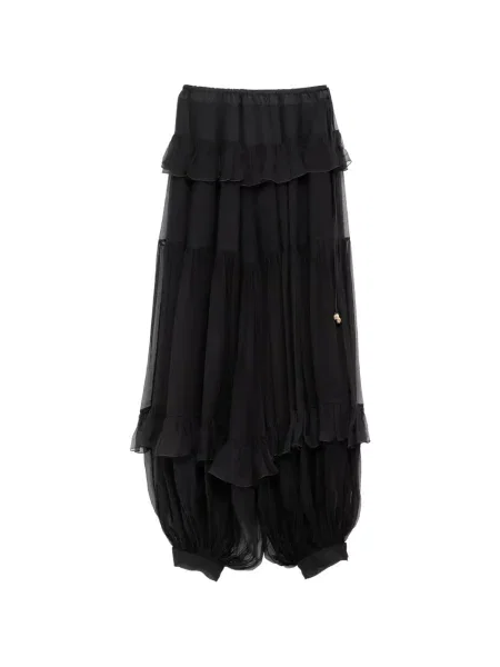Pantaloni Chloé cu volane negru