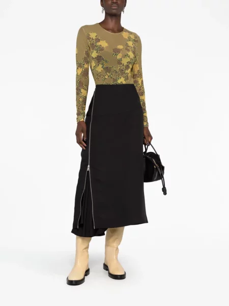 Midi sijonas Jil Sander iki kelių juoda