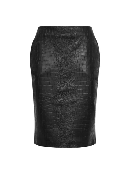 Midi spódnica skórzana Alex Perry czarna