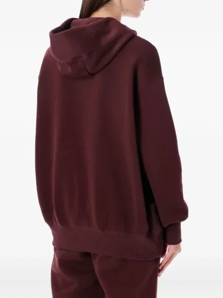 Sweter Nike zamszowy plisowany z nadrukiem brązowy