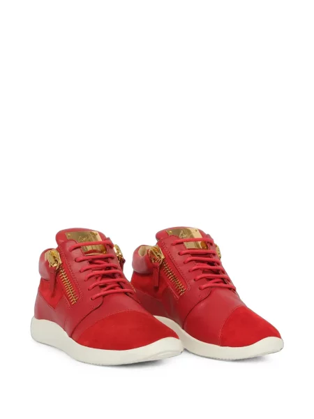 Sneakerși Giuseppe Zanotti din piele de căprioară roșu