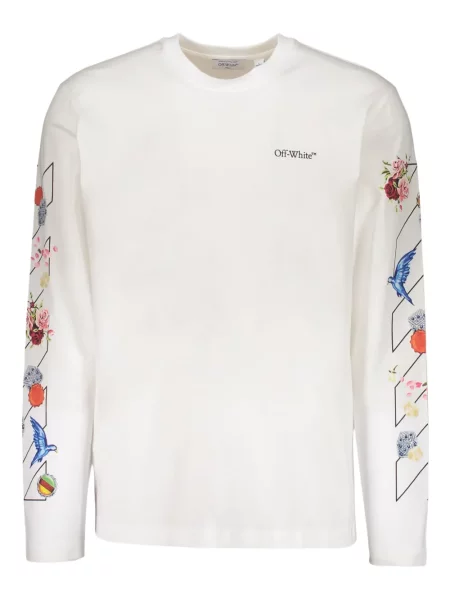 Tricou Off-white lung alb