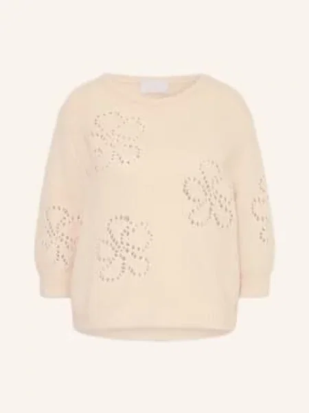 Hemisphere Sweter Z Kaszmiru Z Rękawami beige beżowy