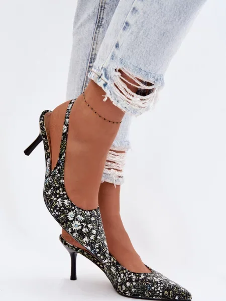 Sandale Boto cu model floral alb