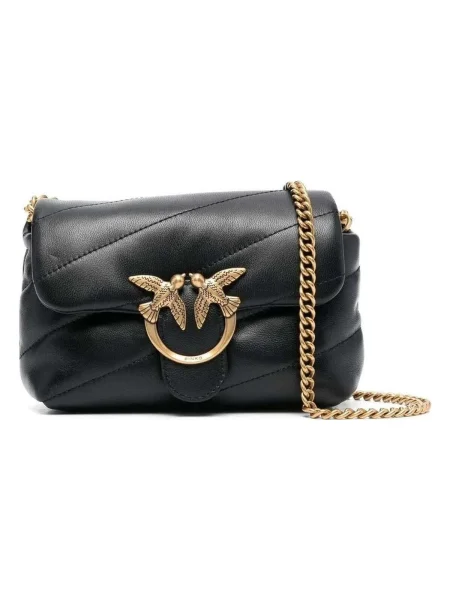 Pinko crossbody kabelka dámska kožená čierna