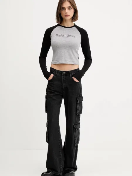 Дитячий лонгслів Guess Jeans сірий