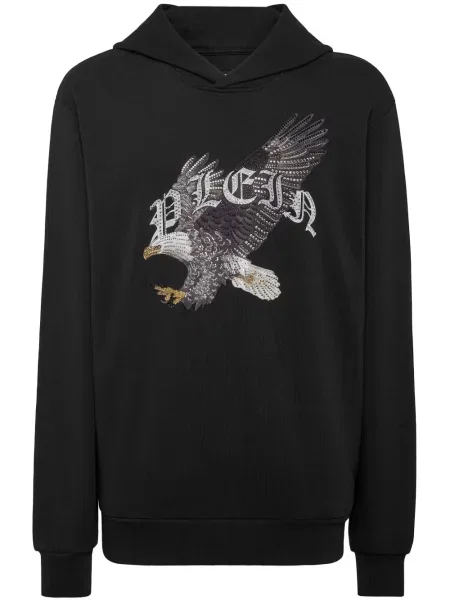 Hanorac cu glugă Philipp Plein cu imagine negru
