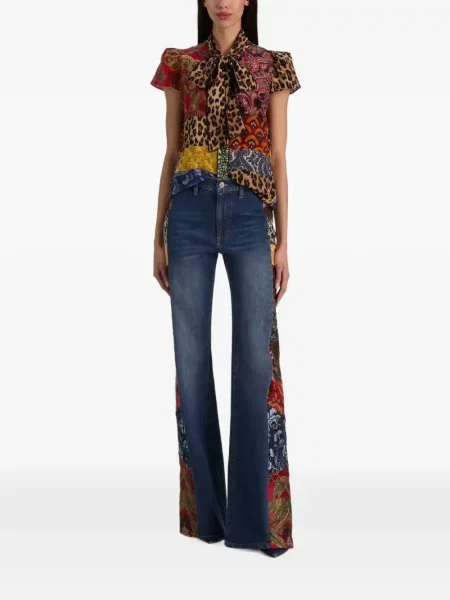 Bluză Alice + Olivia cu funde maro