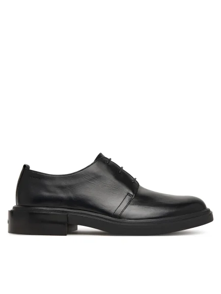 Calvin Klein Pantofi Cupped Postman Derby Laceup Lth negru