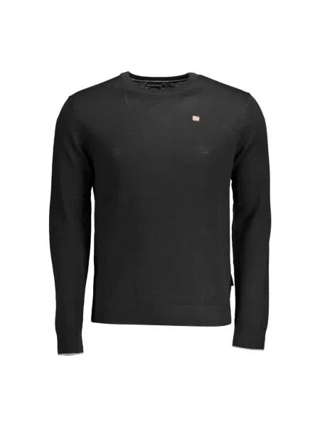Bluza Napapijri wełniana z paskiem z długim rękawem czarna