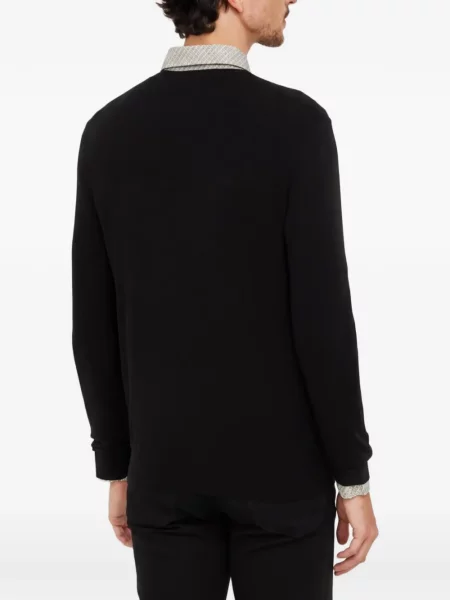 Pulover Sisley cu decolteu rotund negru