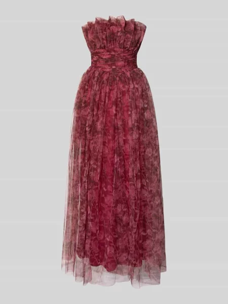 Długa sukienka w stylu z odkrytymi ramionami Lace & Beads