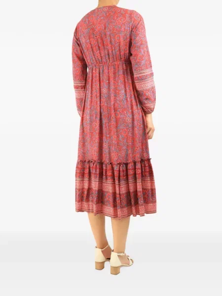 Rochie midi Veronica Beard cu model floral cu imagine roșu