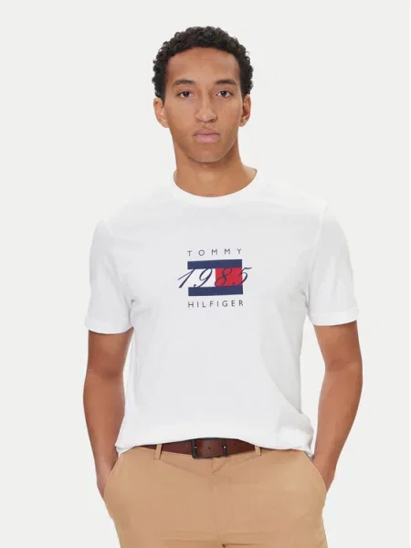 Тениска Tommy Hilfiger с принт бяло