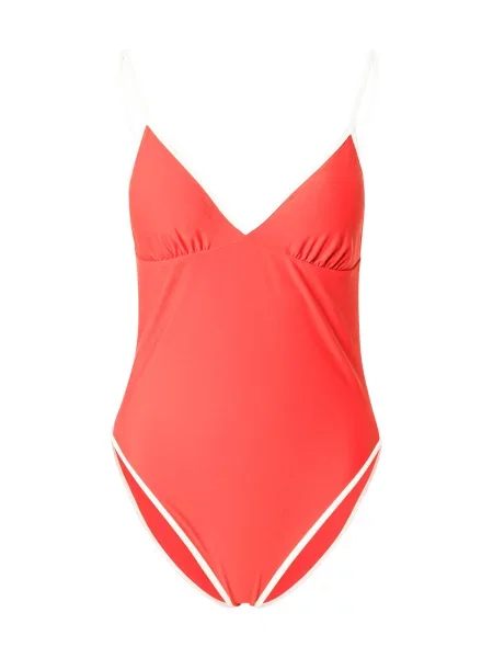 HOLLISTER Costum de baie întreg roșu deschis alb