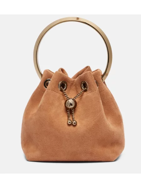 Semišová kabelka Jimmy Choo hnedá