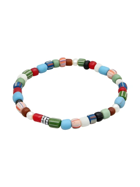 KUZZOI Náramok svetlomodrá / zelená / červená biela