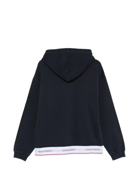 Bluza z kapturem Dsquared2 z logo ze sznurkiem niebieska