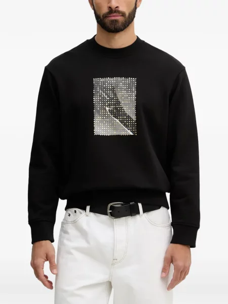 Grafic hanorac Armani Exchange cu imagine negru