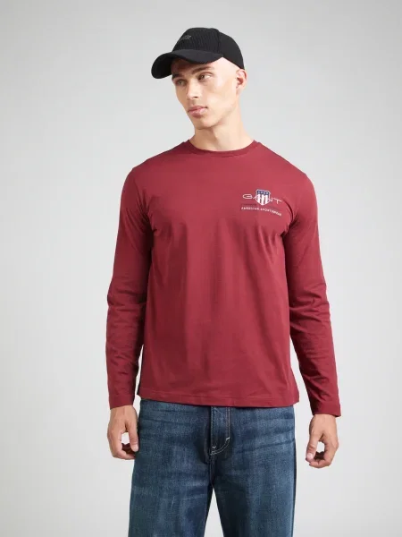 Tricou mânecă lungă Gant bordo