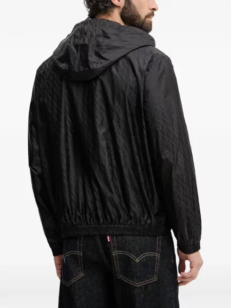 Geacă Armani Exchange cu glugă cu autograf negru