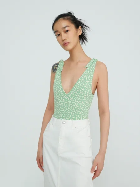 EDITED Tricou body Tonia verde alb