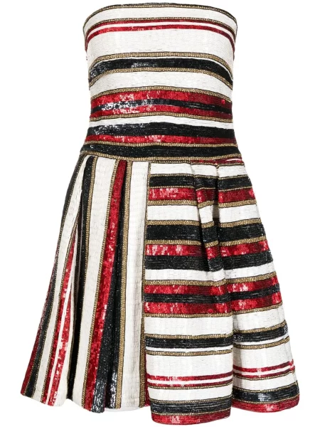 Rochie mini Zuhair Murad cu dungi cu imagine de costum roșu