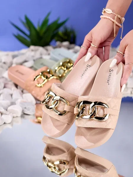 Prošívané žabky Resti béžové