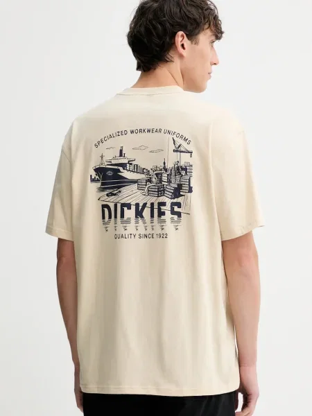 Тениска Dickies с принт бежово
