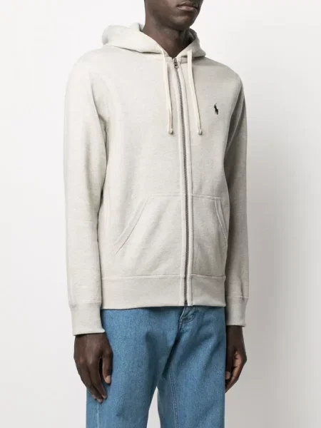 Къс поло тениска Polo Ralph Lauren бродирана сиво