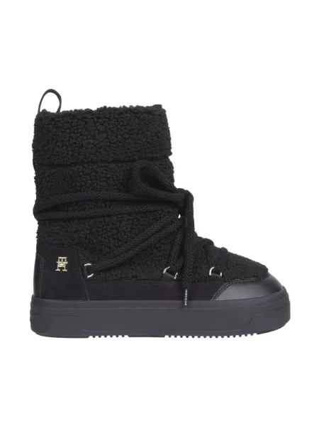 Tommy Hilfiger Buty Kobieta 38 EU botki śniegowce do kostki z kożuszkiem czarny