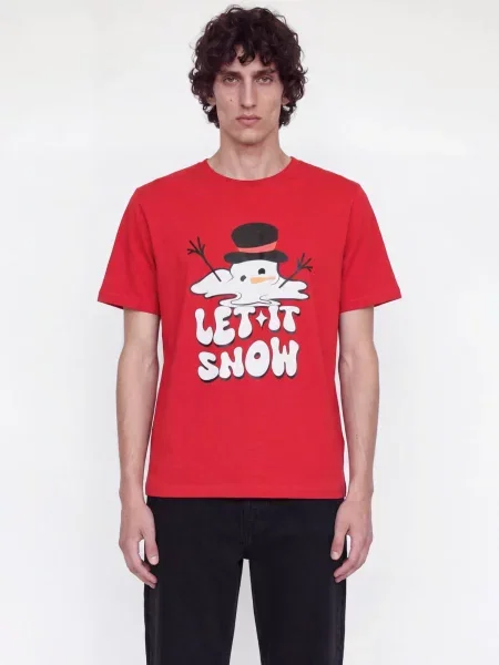 JACK & JONES Tricou JJXMAS FUN portocaliu / roșu / negru alb