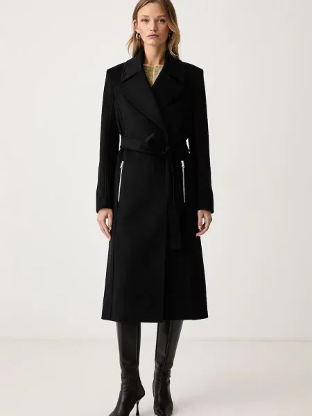 Palton Patrizia Pepe de lână elegant negru