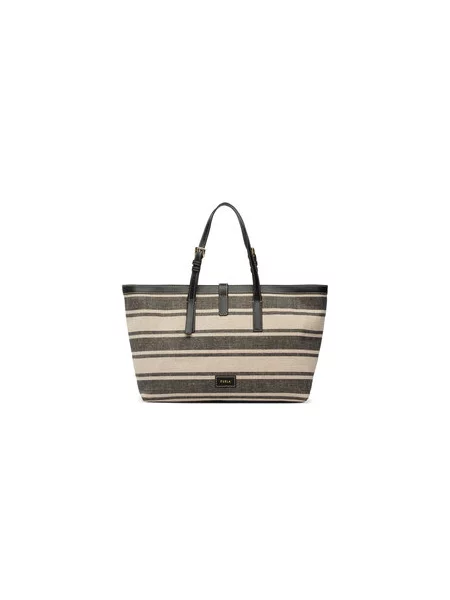 FURLA Shopper táska DEBBY ekrü / tengerészkék