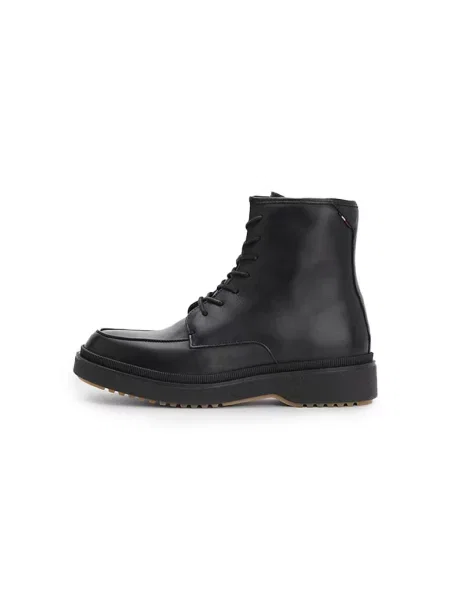 Botki Tommy Hilfiger skórzane czarne