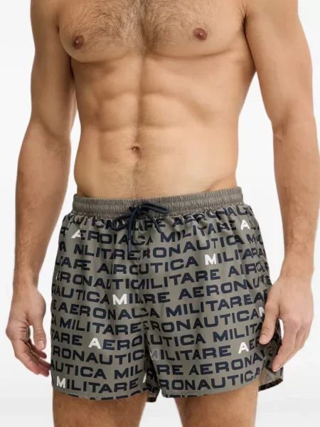 Slip de baie Aeronautica Militare cu imagine cu cordon verde