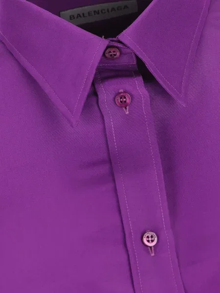 Cămașă Balenciaga cu broderie violet