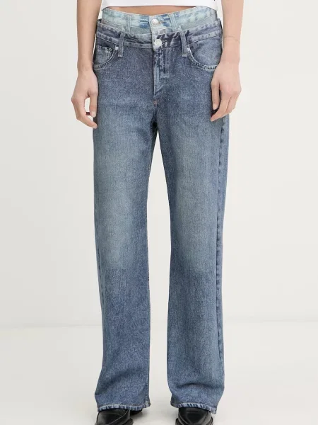 Rag & bone pantaloni wide leg pentru femei din Miramar albastru