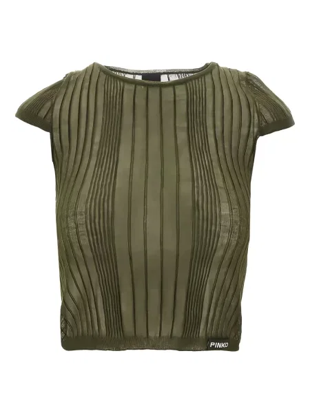 Top Pinko plisat scurt verde