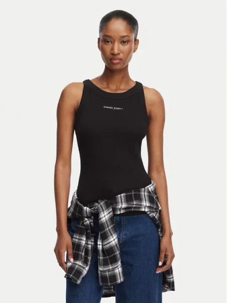 Tommy Jeans Top ESS / bela črna