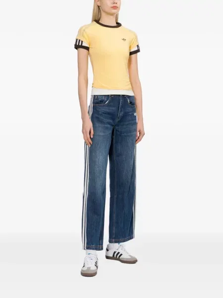 Blugi Adidas cu broderie maro