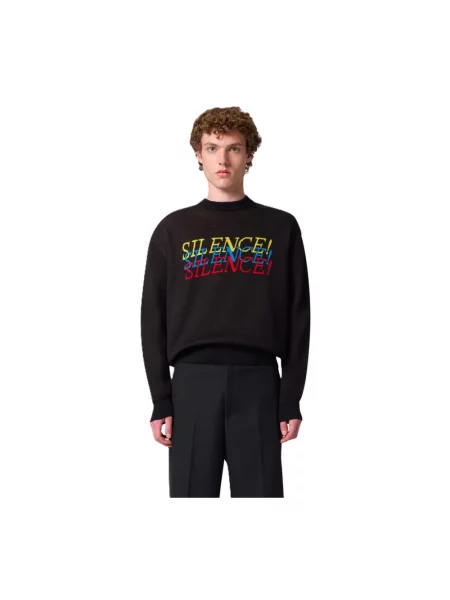 Sweter Msgm wełniany czarny