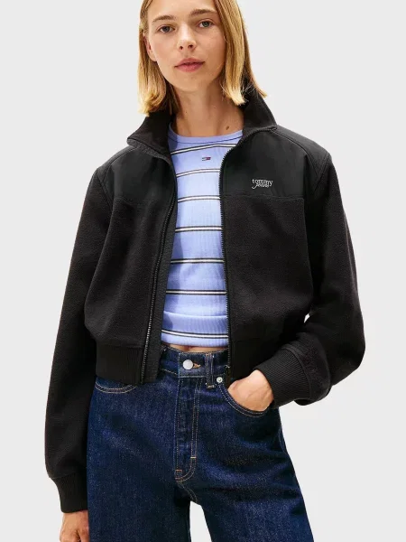 Флисовая спортивная кофта Tommy Jeans черная