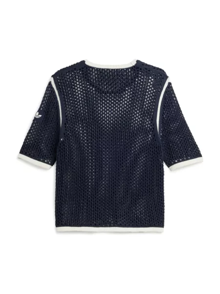 T-shirt adidas x Wales Bonner Short Sleeve Knit Tee Blue/ Night Navy XS niebieska